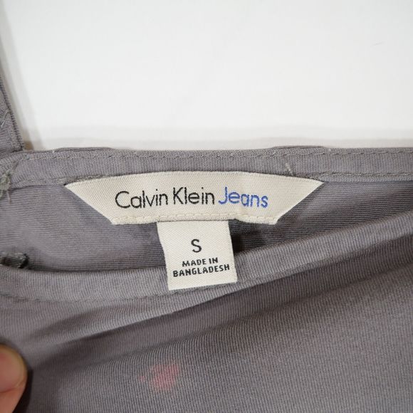Calvin Klein Jeans Women's V-neck Thin Strap Gray Midi Dress Lightweight Size S - Picture 10 of 13